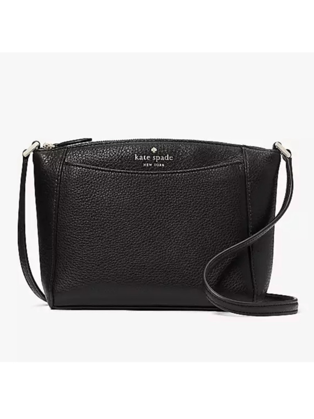 Kate Spade Monica Black Pebbled Leather Medium Crossbody Bag NEW